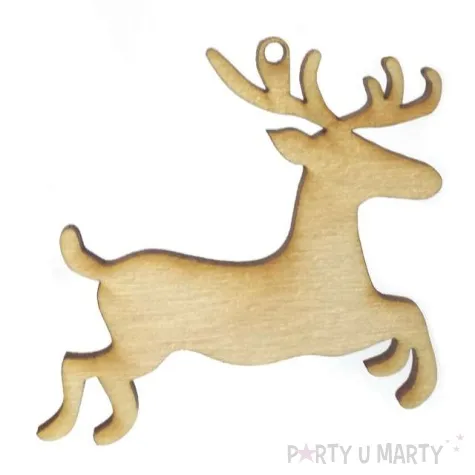 zawieszka drewniana swiateczny renifer 81 x 56 mm