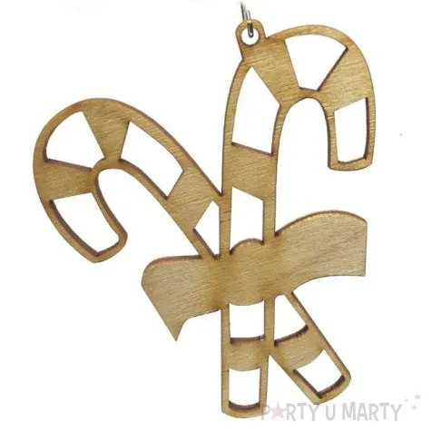 zawieszka drewniana swieteczne slodycze 67 x 79 mm 10 szt