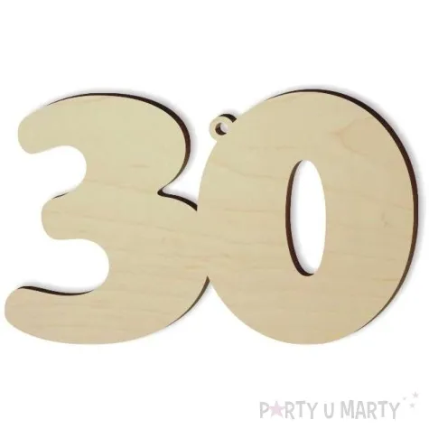 zawieszka drewniana urodziny 30 96 x 60 mm