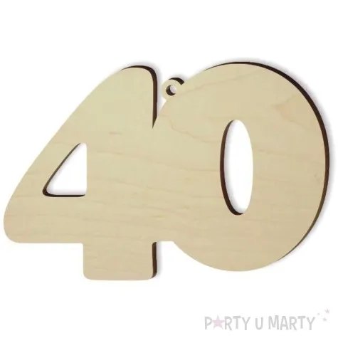 zawieszka drewniana urodziny 40 88 x 60 mm