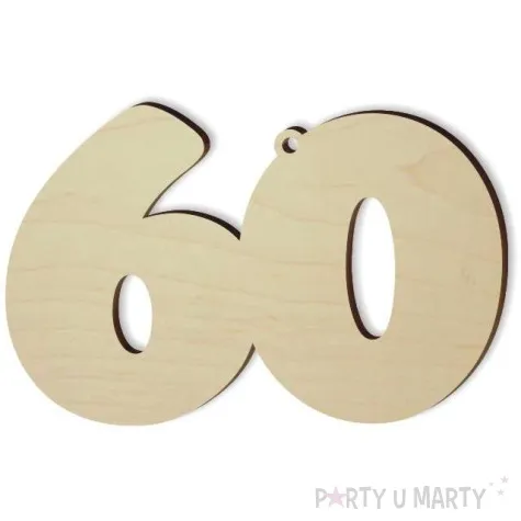 zawieszka drewniana urodziny 60 93 x 60 mm