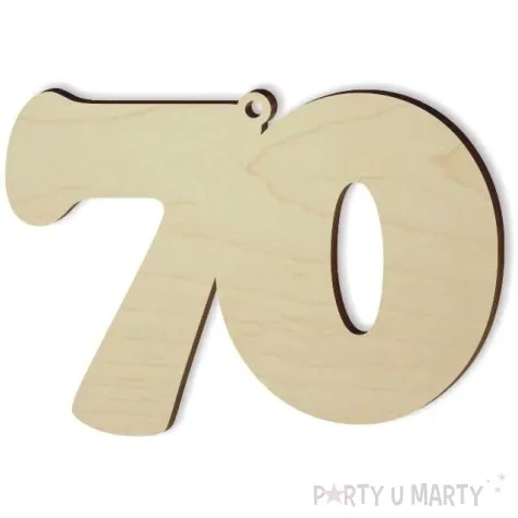 zawieszka drewniana urodziny 70 85 x 60 mm