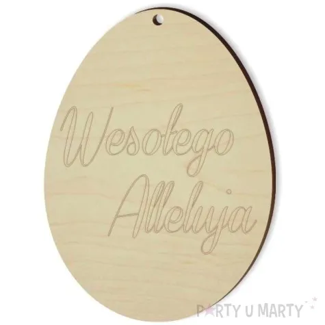 zawieszka drewniana wielkanoc jajko wesolego alleluja grawerowana 10 szt