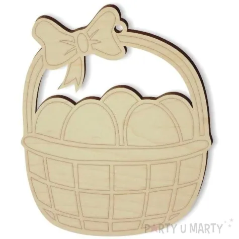 zawieszka drewniana wielkanoc koszyczek grawerowana 10 szt