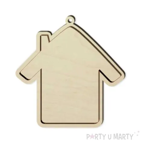 zawieszka drewniana wyklejanka domek 100 x 100 mm