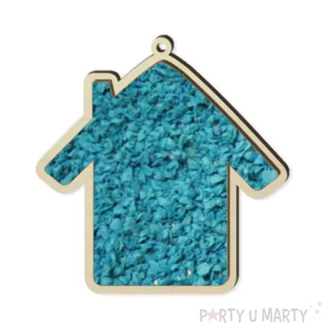 zawieszka drewniana wyklejanka domek 100 x 100 mm