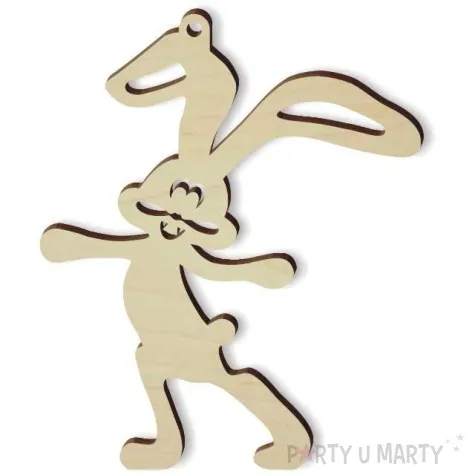 zawieszka drewniana zajac dlugie ucho 74x85 mm 10 szt