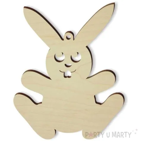 zawieszka drewniana zajac happy 70x85 mm 10 szt
