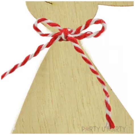 zawieszka drewniana zajaczek w czerwona kokardka arpex 11cm