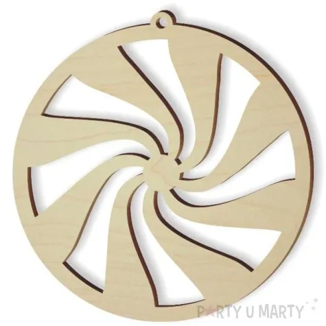 zawieszka drewniana zakrecona 80 x 80 mm 10 szt