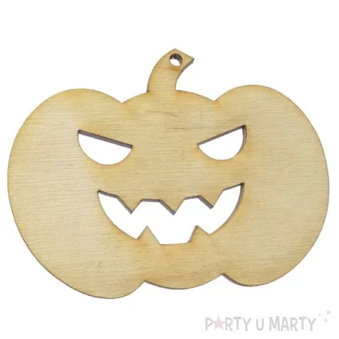 zawieszka drewniana zla dynia 82 x 62 mm 10 szt