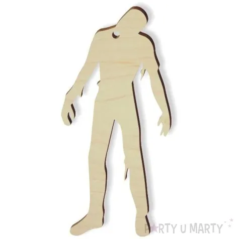 zawieszka drewniana zombie z dziura 43 x 90 mm