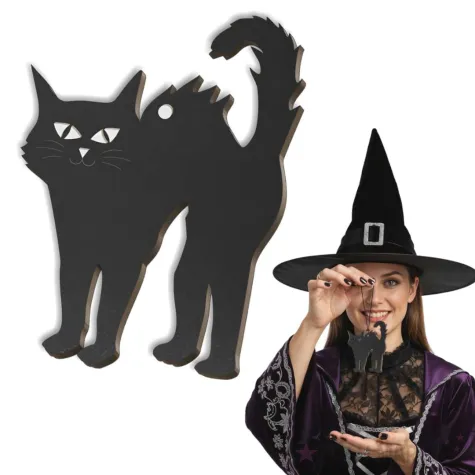 zawieszka hdf kot czarownicy czarna 62 x 85 mm