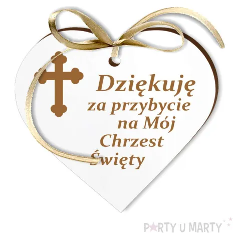 zawieszka hdf podziekowania chrzest sw krzyz bialy 5 cm 5 szt