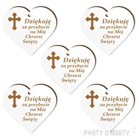 zawieszka hdf podziekowania chrzest sw krzyz bialy 5 cm 5 szt
