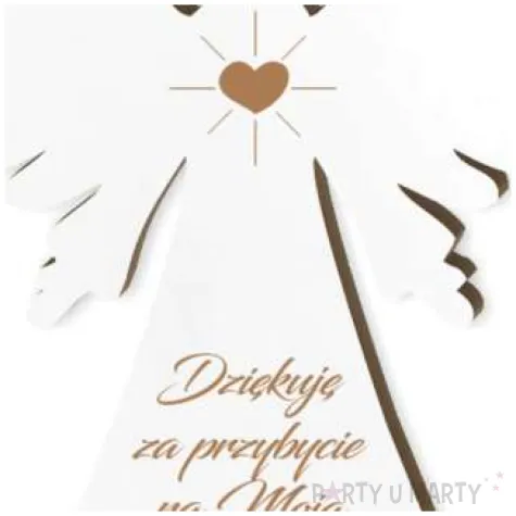 zawieszka hdf podziekowania komunia sw aniolek bialy 9 cm