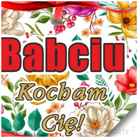 zawieszka hdf serduszko babciu kocham cie bialy 5 5x5 cm