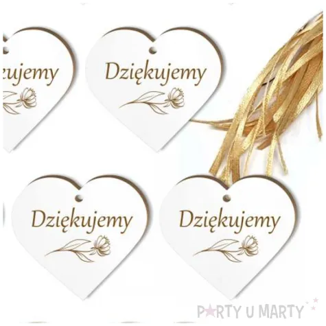 zawieszka hdf serduszko dziekujemy bialy 10 szt