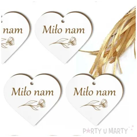 zawieszka hdf serduszko milo nam bialy 10 szt