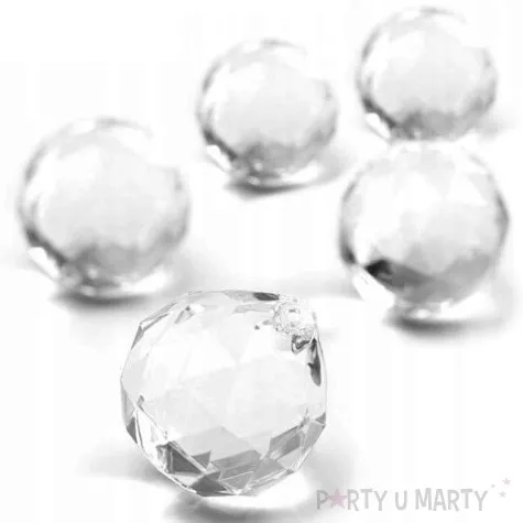 zawieszka kula bezbarwna 3 2x3 4cm 5szt 1op