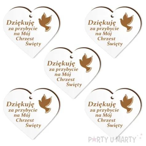 zawieszka laminowana podziekowania chrzest sw golebica 5 cm 5 szt