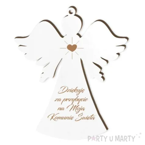 zawieszka laminowana podziekowania komunia sw aniolek 9 cm