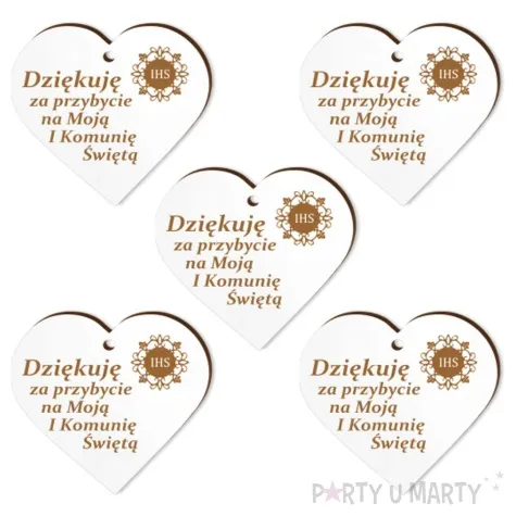 zawieszka laminowana podziekowania komunia sw hostia 5 cm 5 szt