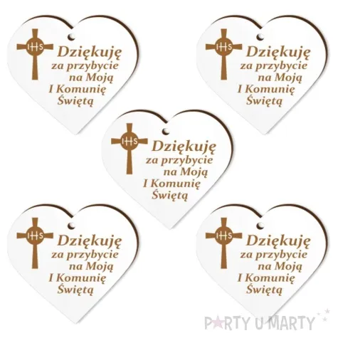 zawieszka laminowana podziekowania komunia sw krzyz 5 cm 5 szt