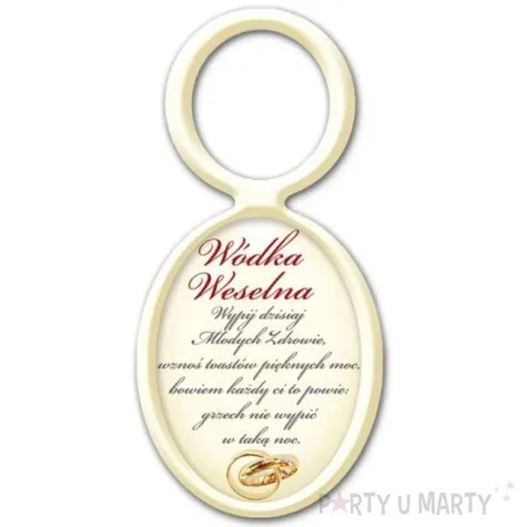 zawieszka na alkohol wodka weselna obraczki 20 szt