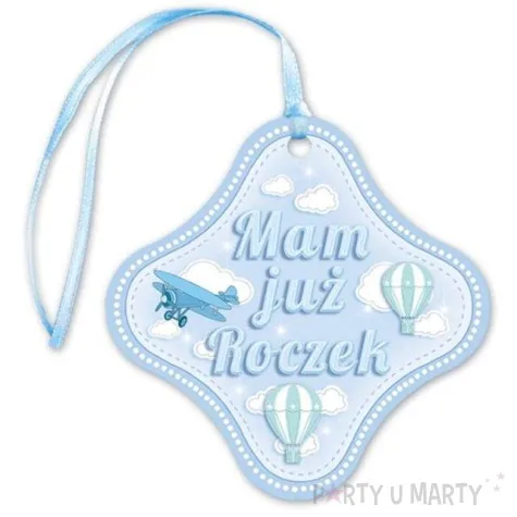 zawieszka na butelke mam juz roczek samolot 20 szt