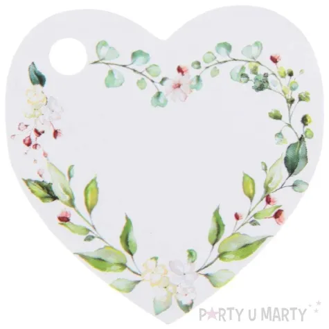 zawieszka na butelke wedding bunting serce santex 10 szt