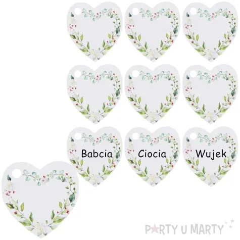 zawieszka na butelke wedding bunting serce santex 10 szt
