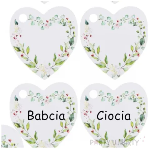 zawieszka na butelke wedding bunting serce santex 10 szt