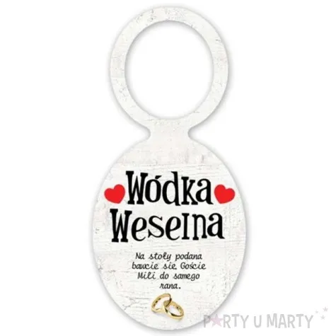 zawieszka na butelke wodka weselna 20 szt