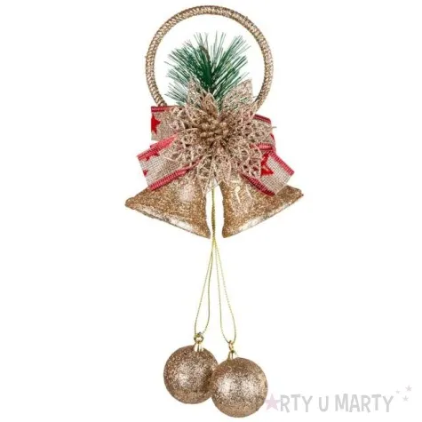 zawieszka na choinke dzwonki z gwiazda betlejemska zloty czakos