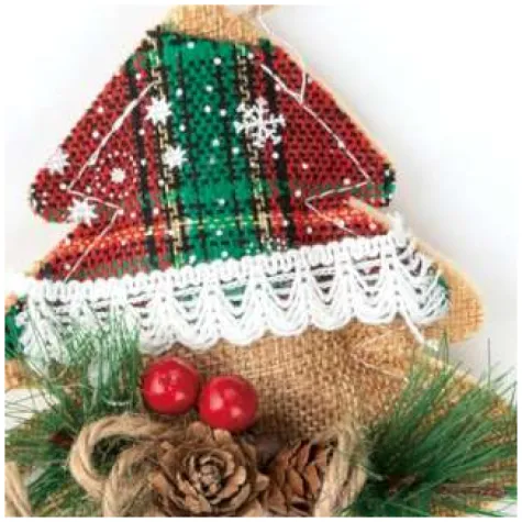 zawieszka na choinke jutowa choineczka partypal 13 cm