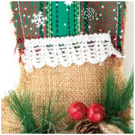 zawieszka na choinke jutowa skarpeta bez partypal 13 cm