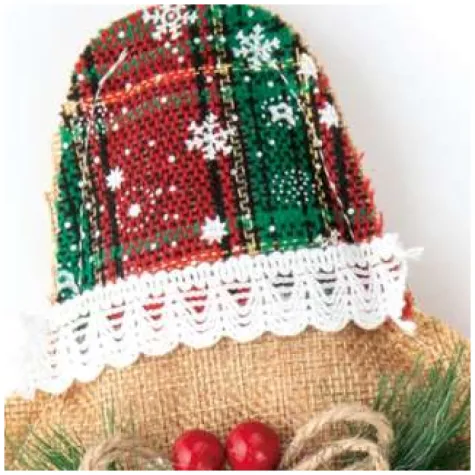 zawieszka na choinke jutowy dzwoneczek partypal 13 cm