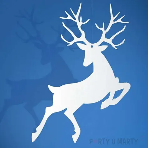 zawieszka papierowa rudolf bialy 9 4 x 14 5 cm 10 szt