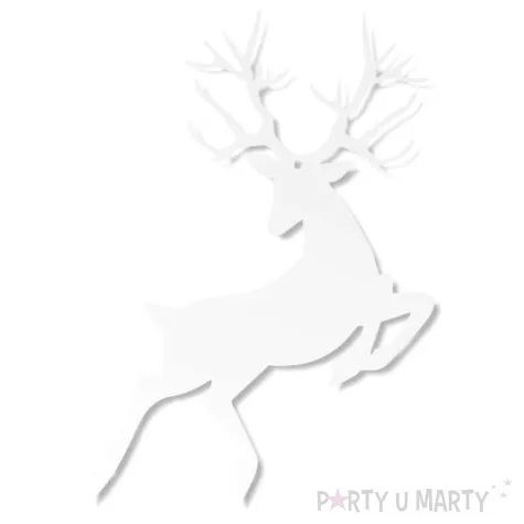 zawieszka papierowa rudolf bialy 9 4 x 14 5 cm 10 szt