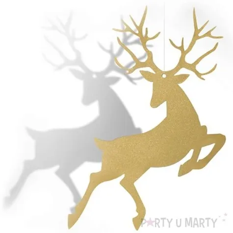 zawieszka papierowa rudolf zloty 9 4 x 14 5 cm 10 szt