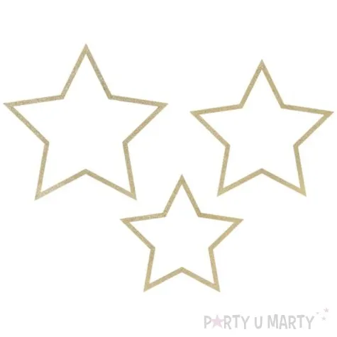 zawieszki dekoracyjne drewniane gwiazdy partydeco 3 szt