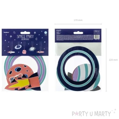 zawieszki dekoracyjne kosmos mix partydeco 5 szt