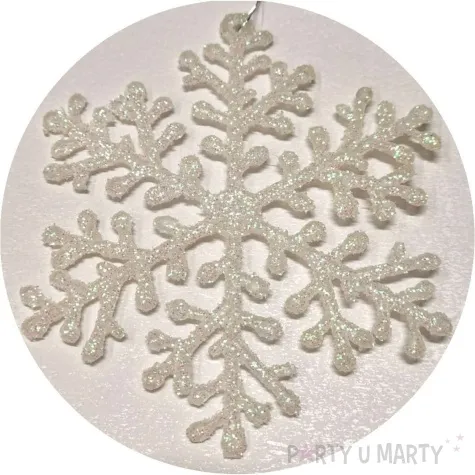 zawieszki dekoracyjne sniezynki bialy arpex 6 szt