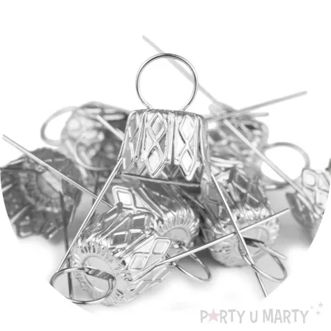 zawieszki do bombek mini zaczepy srebrny czakos 10 szt