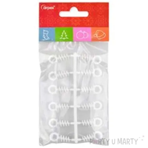 zawieszki do bombek wkrecane 12 biale arpex 12 szt