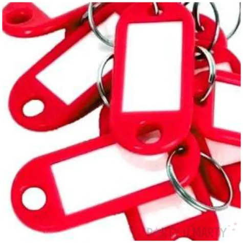 zawieszki do kluczy biurowe czerwona d rect 10 szt