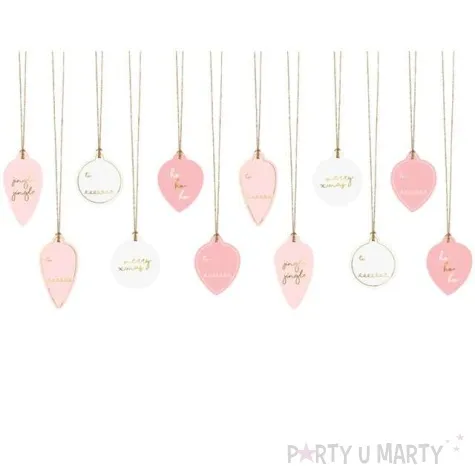 zawieszki do prezentow bombki mix partydeco 12 szt