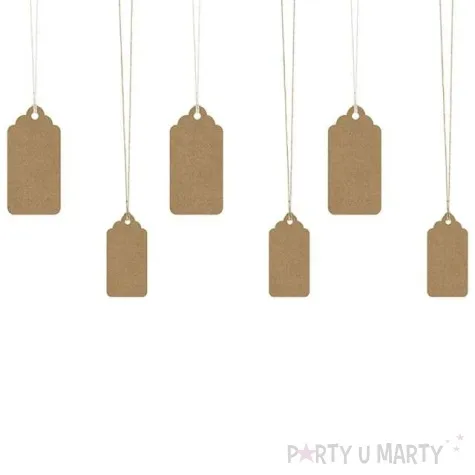 zawieszki do prezentow classic z falbanka 6 szt