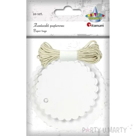 zawieszki do prezentow craft fun series biale titanium 20 szt